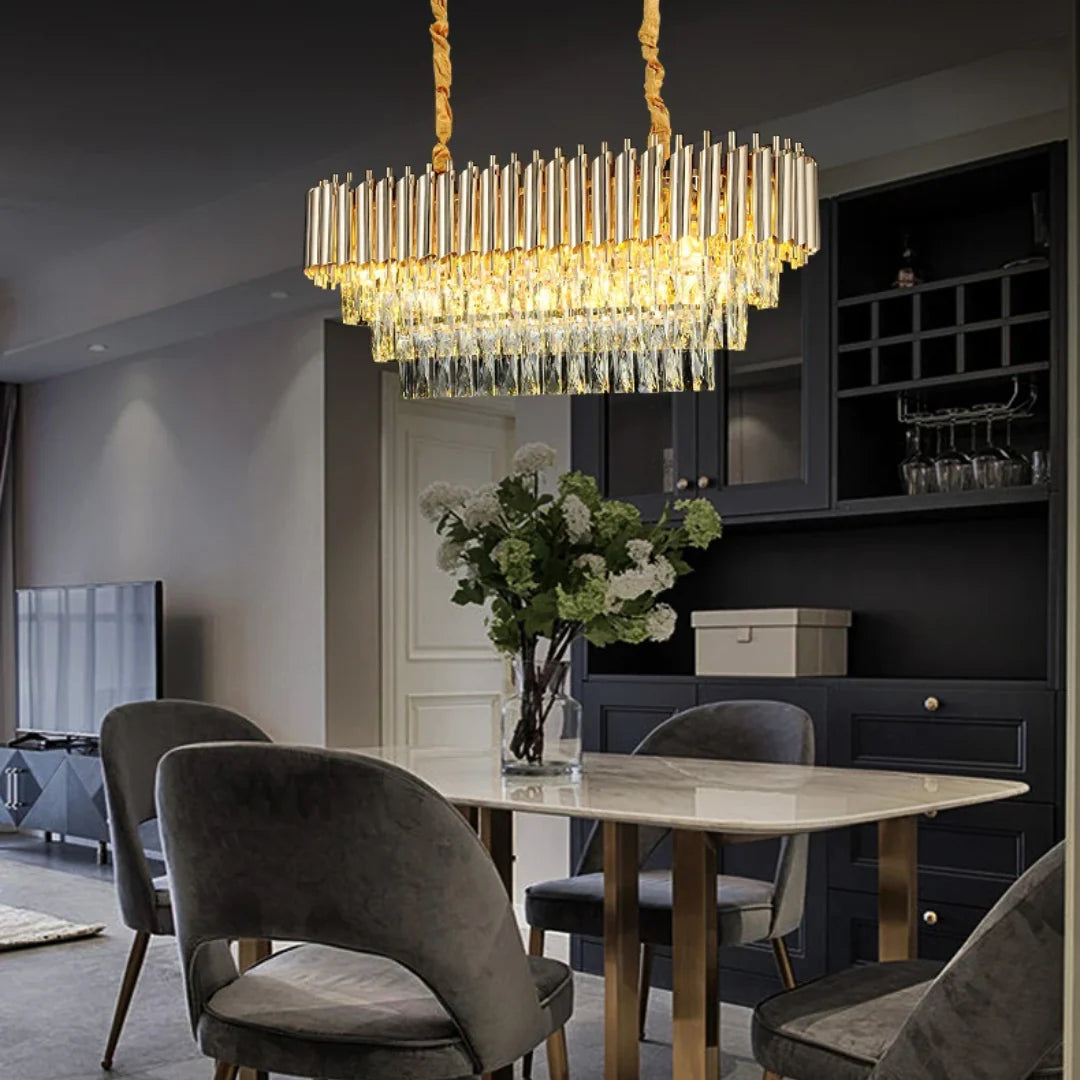 ✨ Lustre Ovale Andalou en Cristal Luxe. Éclat. Élégance intemporelle.