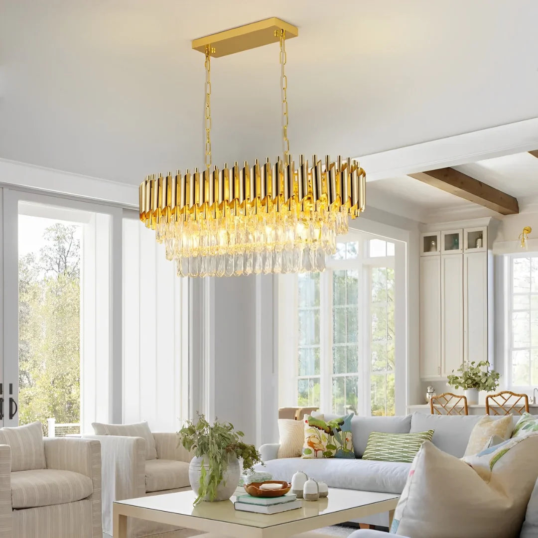 ✨ Lustre Ovale Andalou en Cristal Luxe. Éclat. Élégance intemporelle.