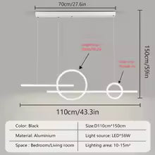 Modern LED Pendant Lamp Line Dimmable For Living Room Restaurant Bar Hotel Front Desk Kitchen Interior Decorative Lighting