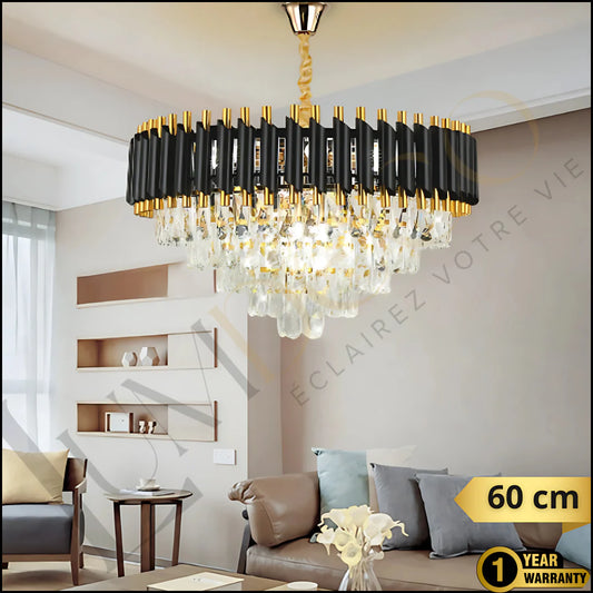 Modern Black Crystal Chandelier